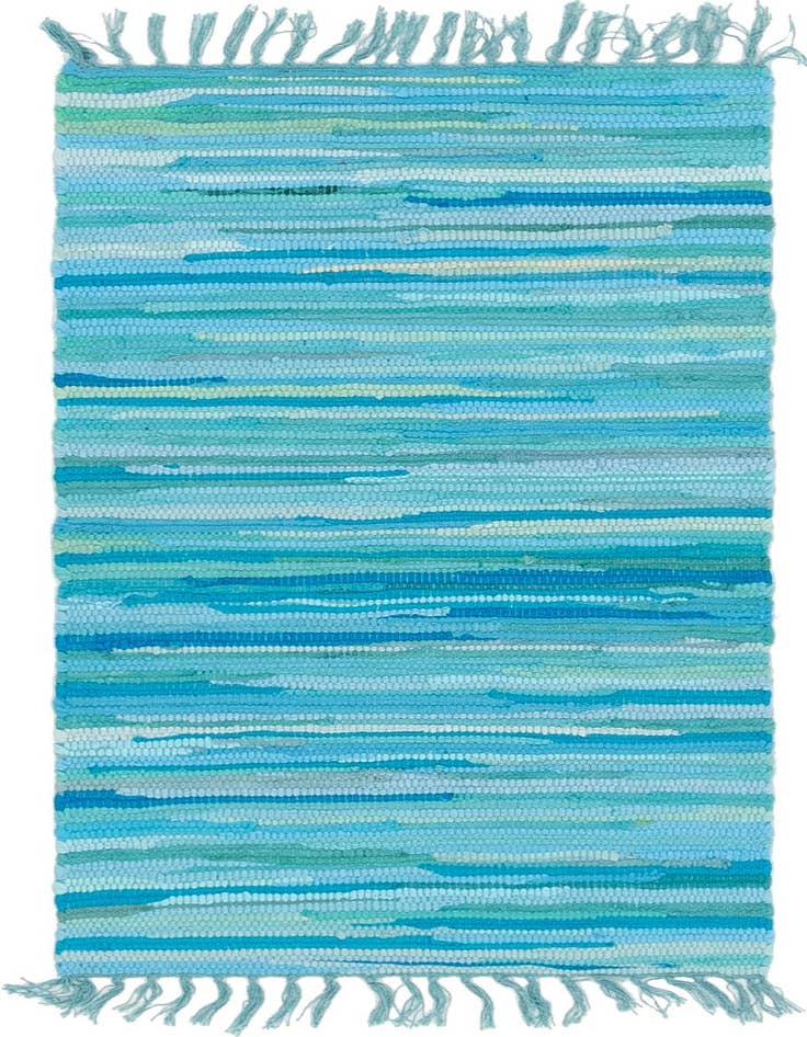 Detail image of 2' 2 x 3' Hand Woven Chindi Cotton Rug