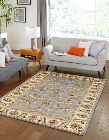 Light Blue Classic Agra Rug