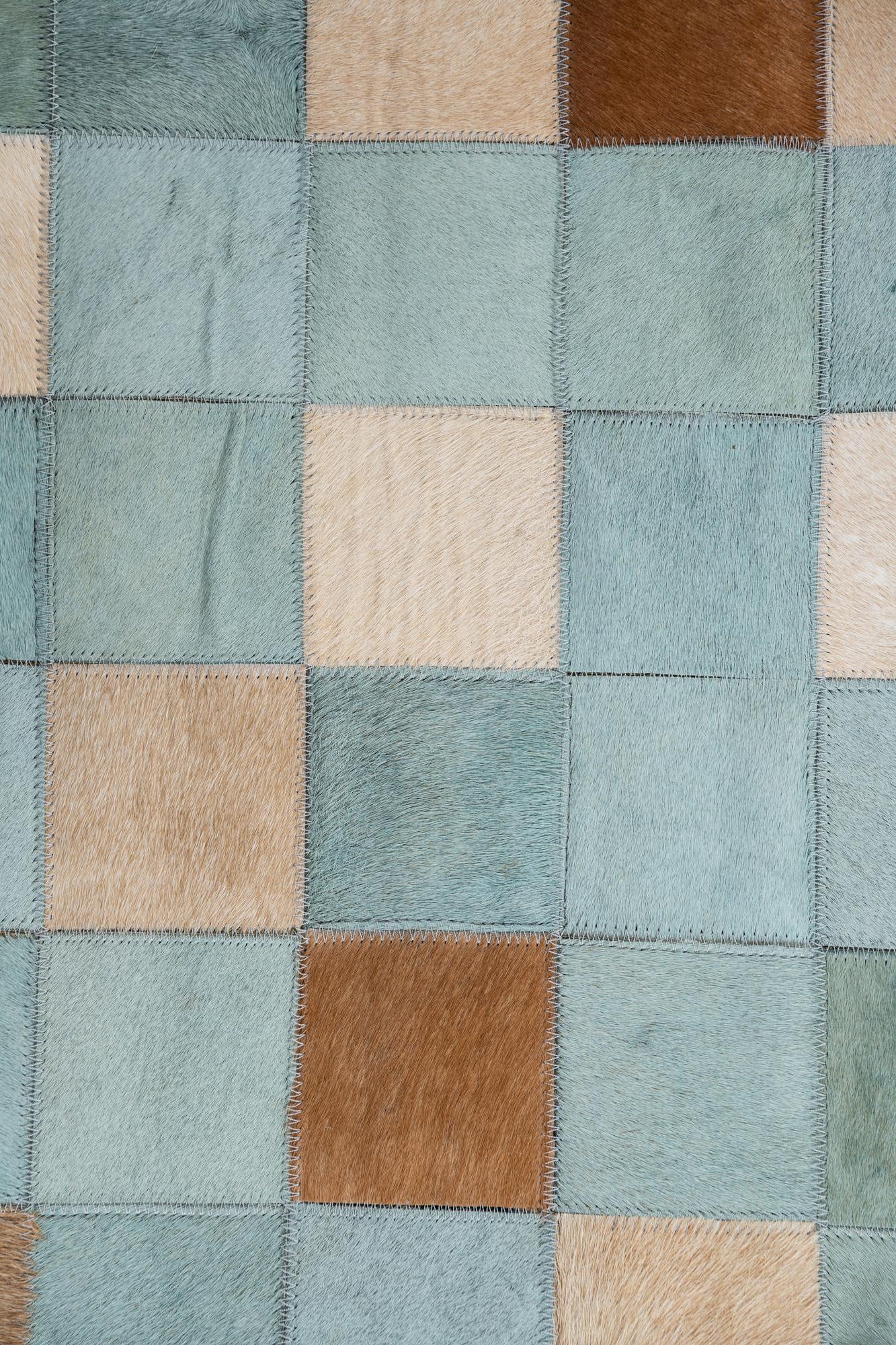 4' 10 x 6' 8 Cowhide Leather Rug