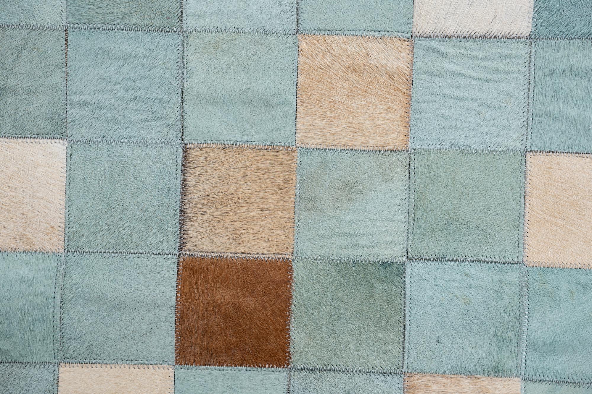 4' 10 x 6' 8 Cowhide Leather Rug
