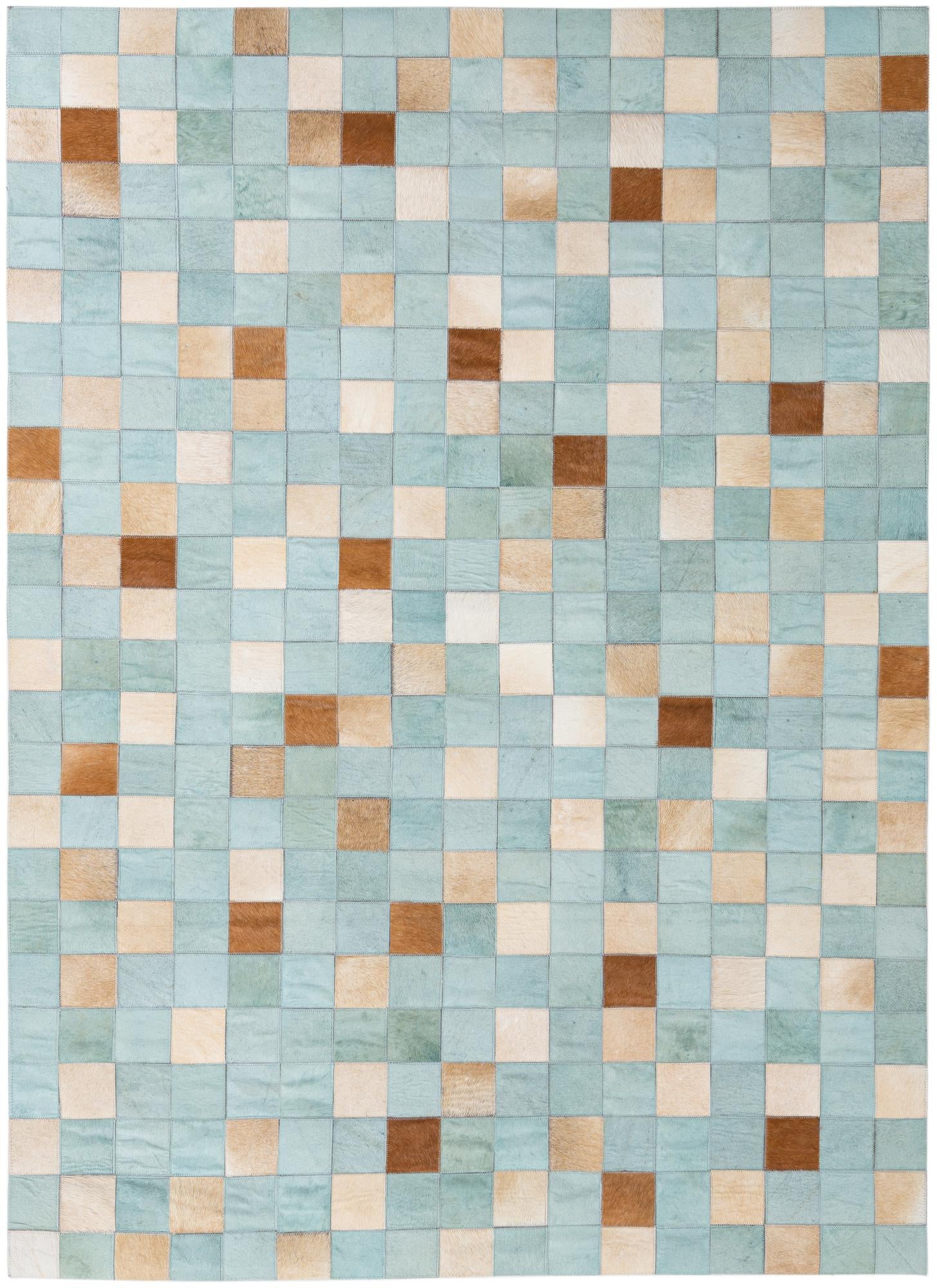 4' 10 x 6' 8 Cowhide Leather Rug