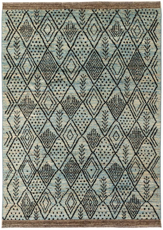 Detail image of 6' 6 x 9' 2 Hand Knotted Darya Wool Rug