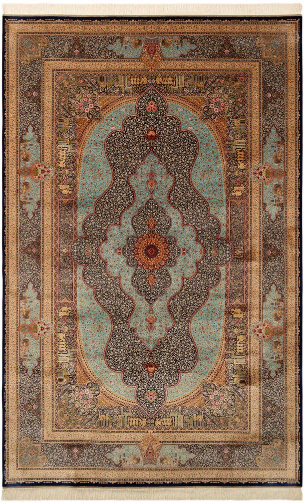 6' 4 x 9' 11 Ghom Design Rug
