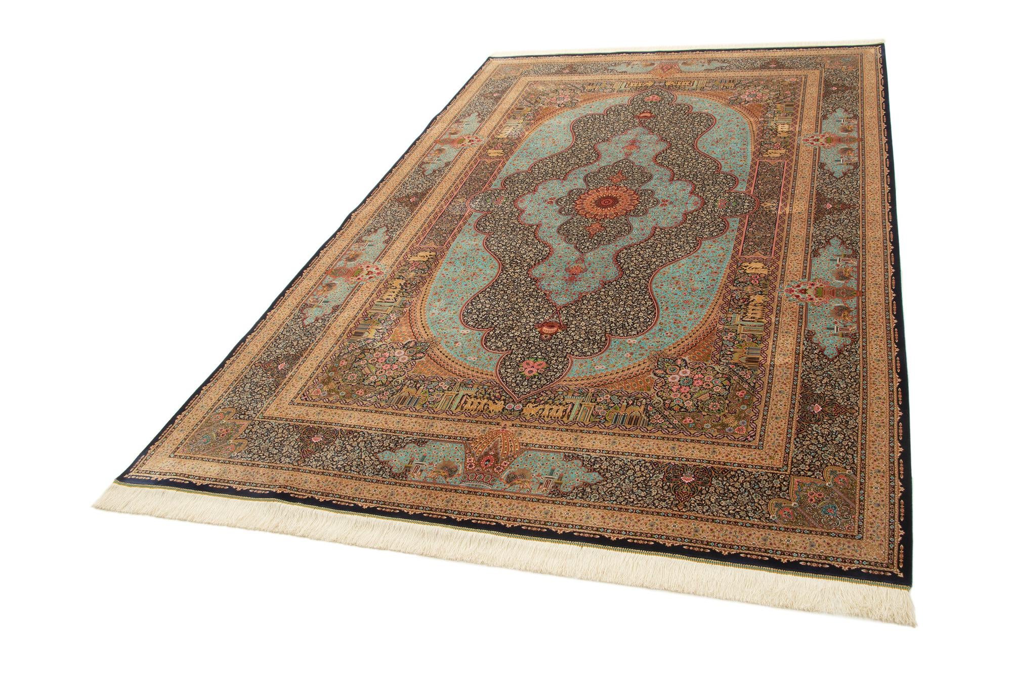 6' 4 x 9' 11 Ghom Design Rug