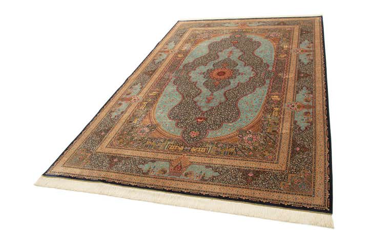 6' 4 x 9' 11 Ghom Design Rug