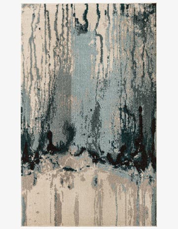 Light Blue Washable Hyacinth Rug