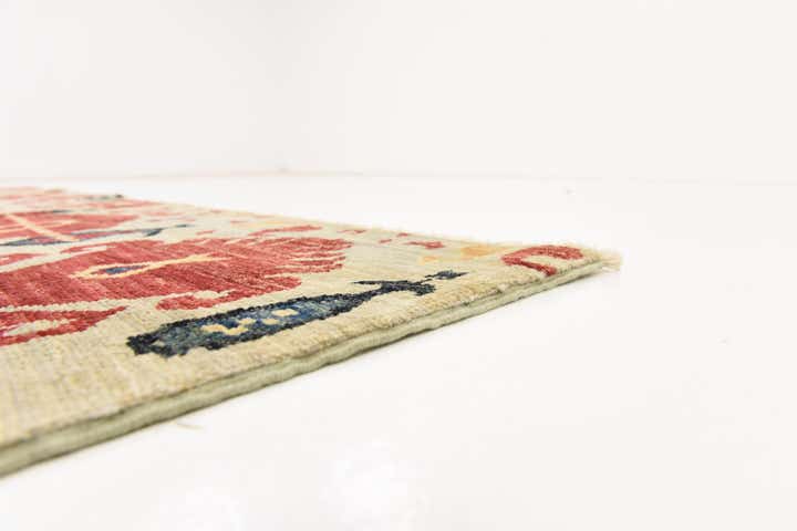 6' 10 x 9' 8 Hand Knotted Ikat Oriental Wool Rug