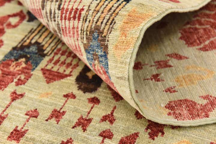 6' 10 x 9' 8 Hand Knotted Ikat Oriental Wool Rug