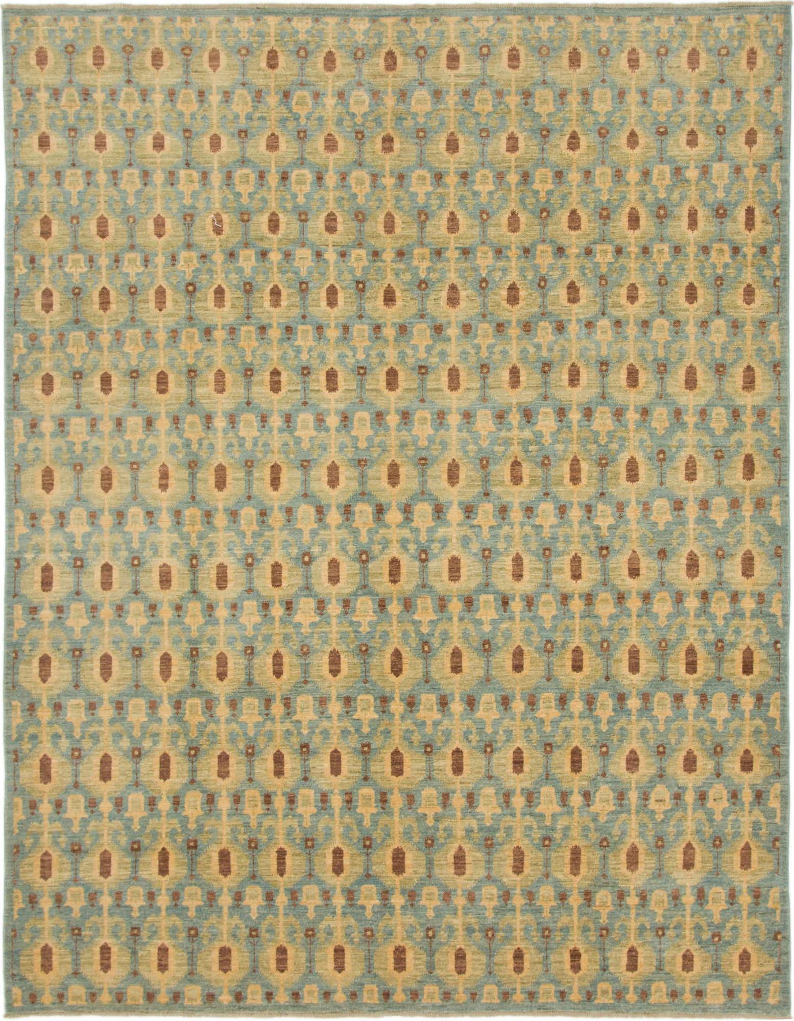 8' x 9' 9 Hand Knotted Ikat Rug