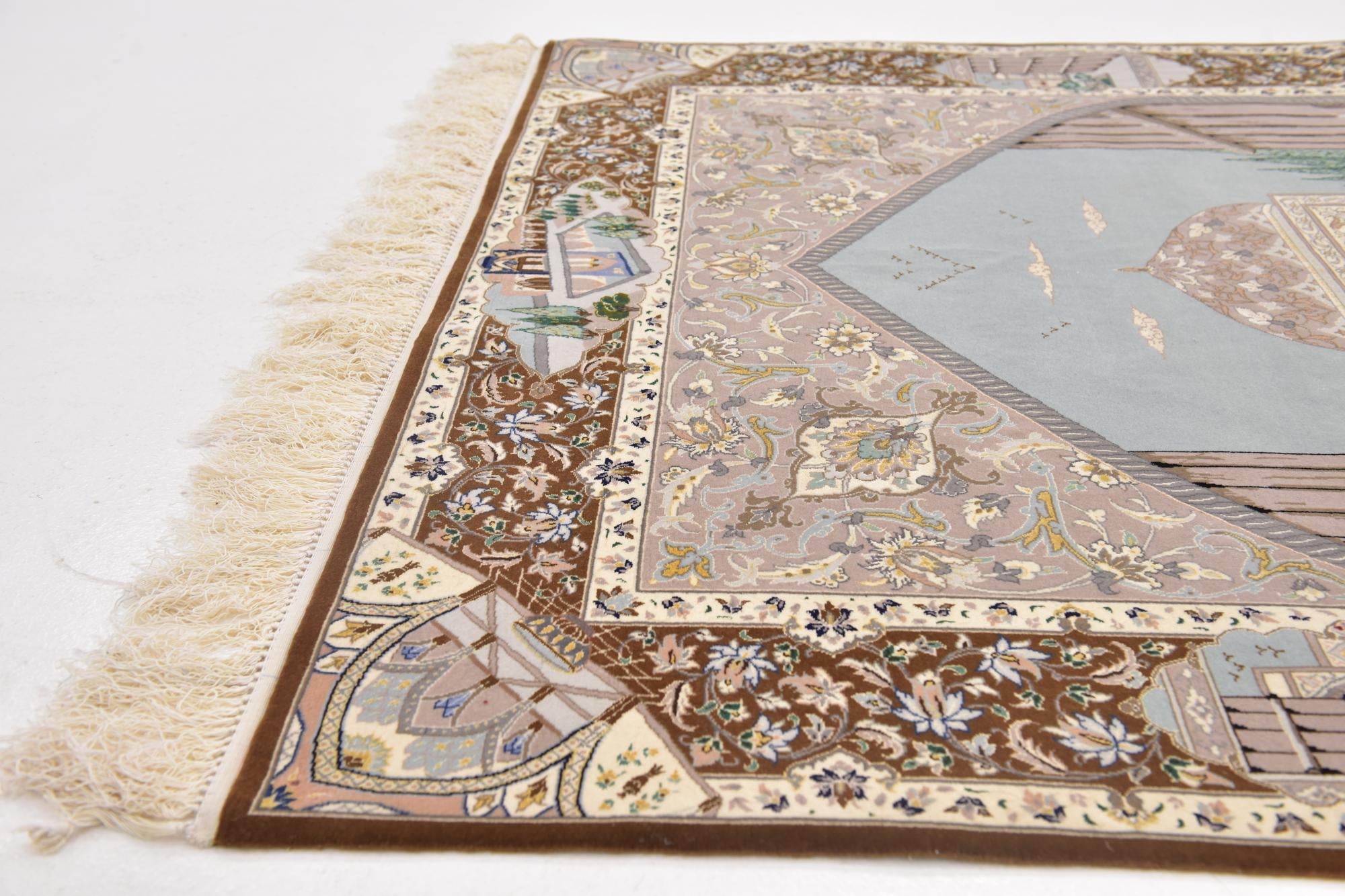 4' 4 x 6' 6 Hand Knotted Isfahan Persian Rug