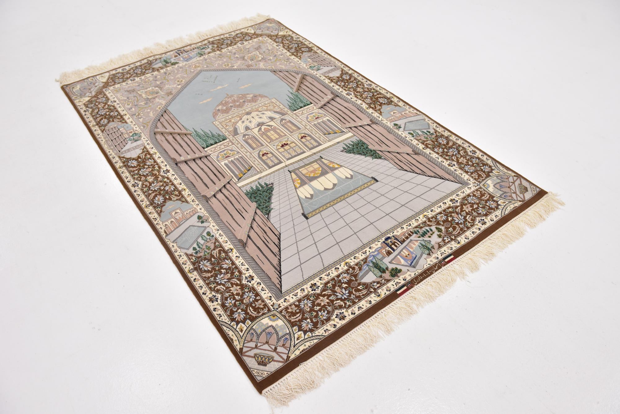 4' 4 x 6' 6 Hand Knotted Isfahan Persian Rug