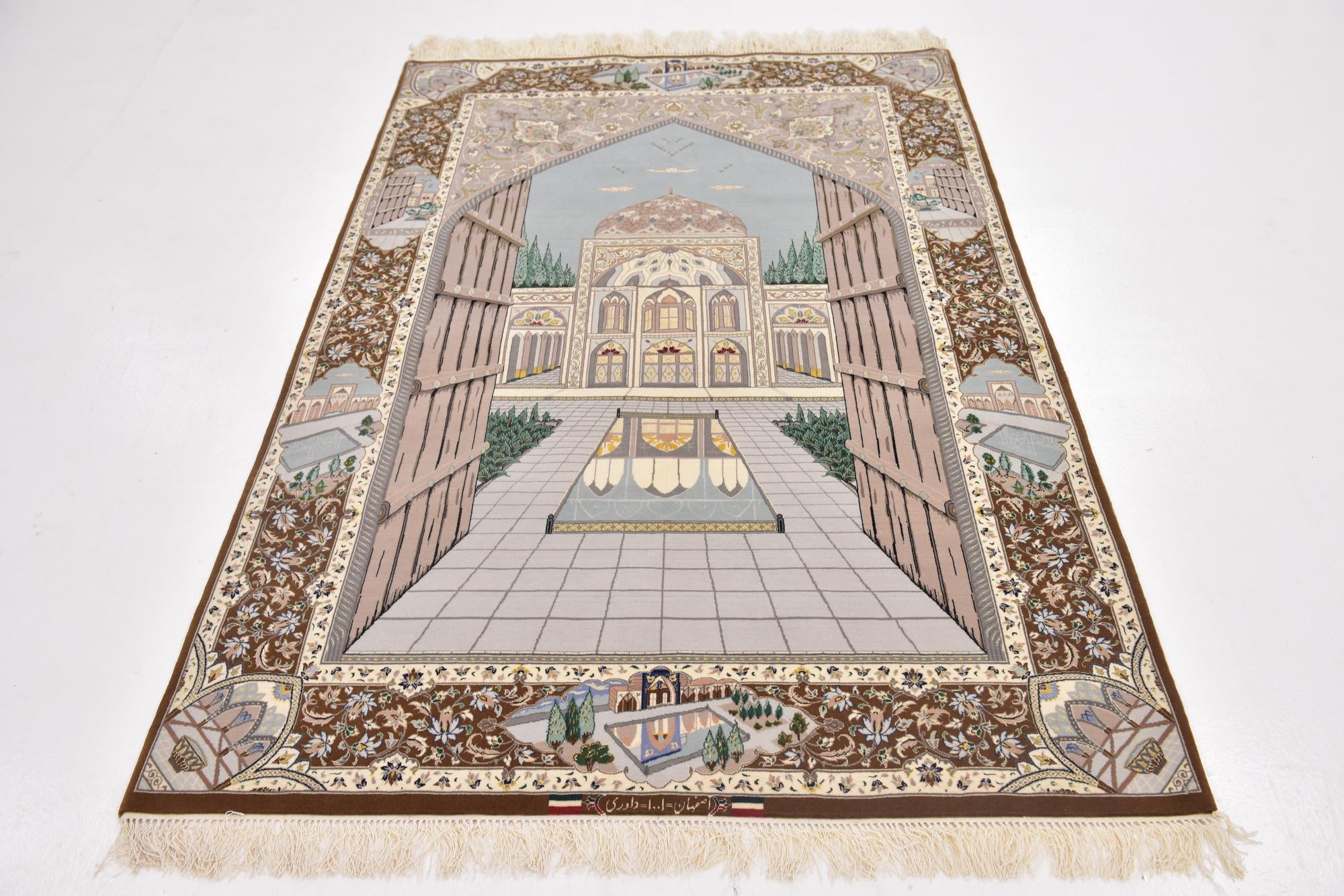 4' 4 x 6' 6 Hand Knotted Isfahan Persian Rug