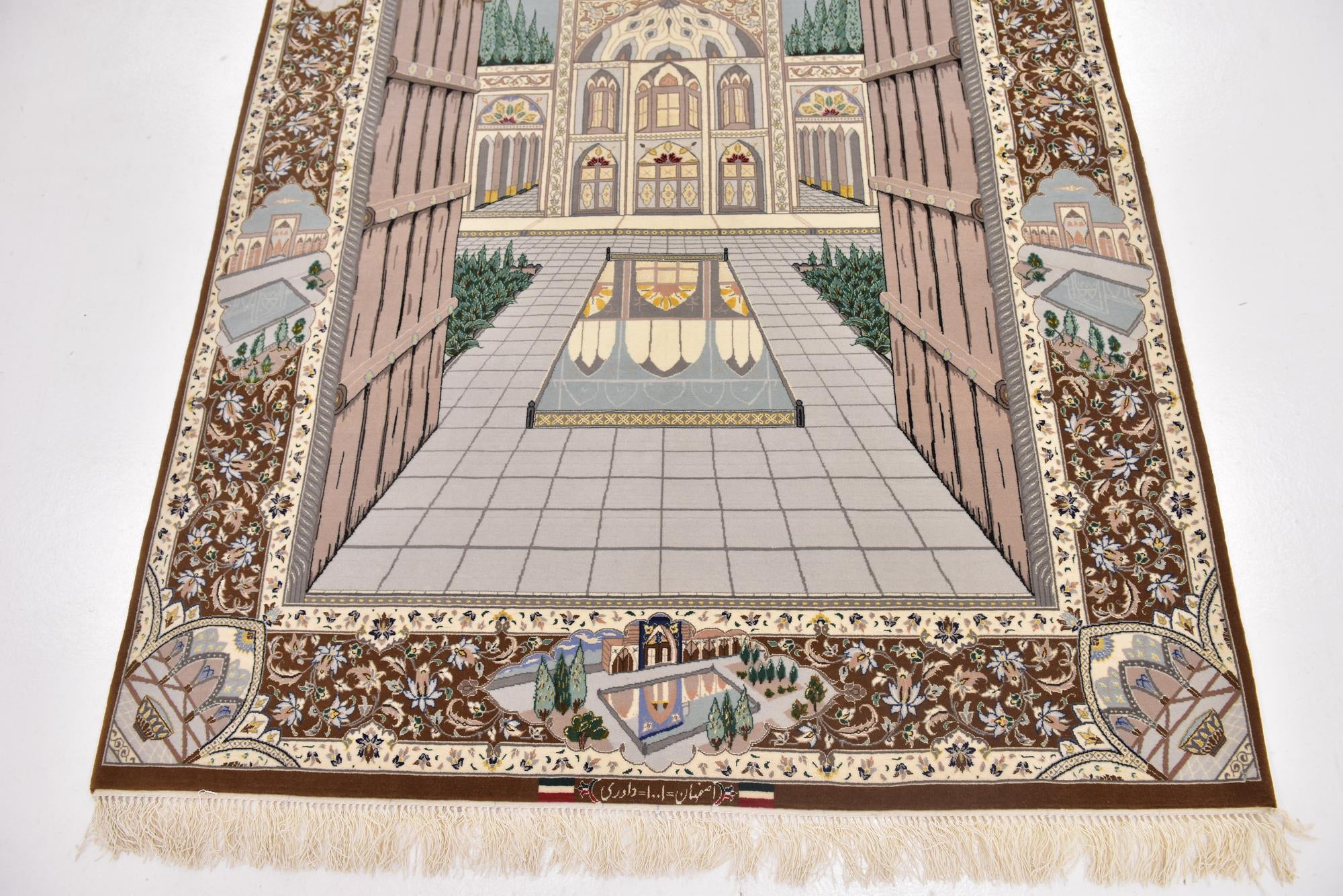 4' 4 x 6' 6 Hand Knotted Isfahan Persian Rug