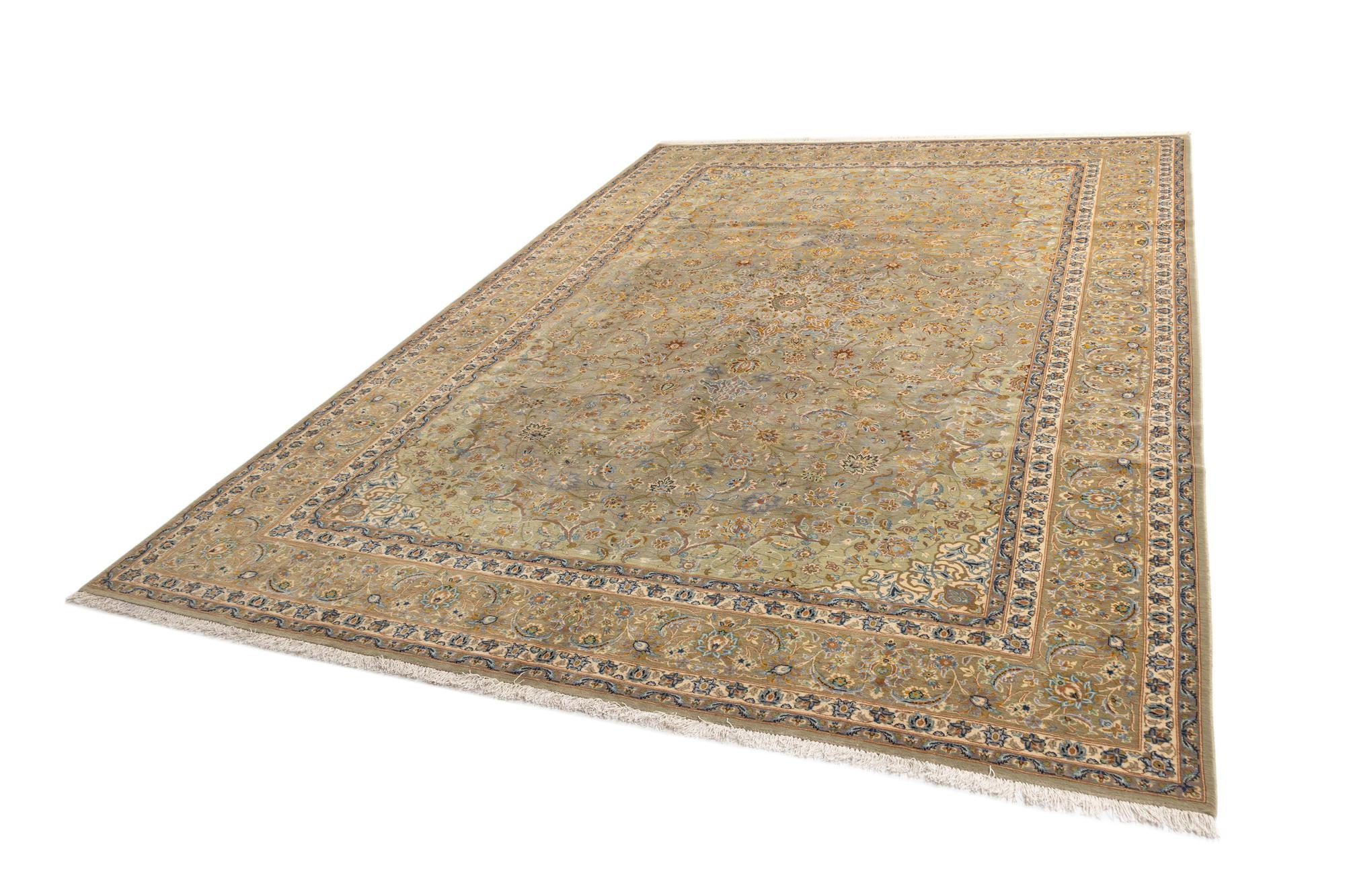 9' 8 x 13' 7 Kashan Wool Rug