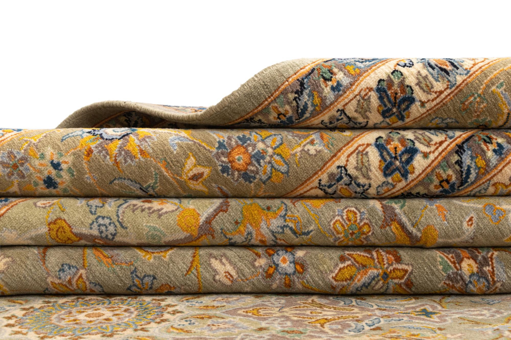 9' 8 x 13' 7 Kashan Wool Rug