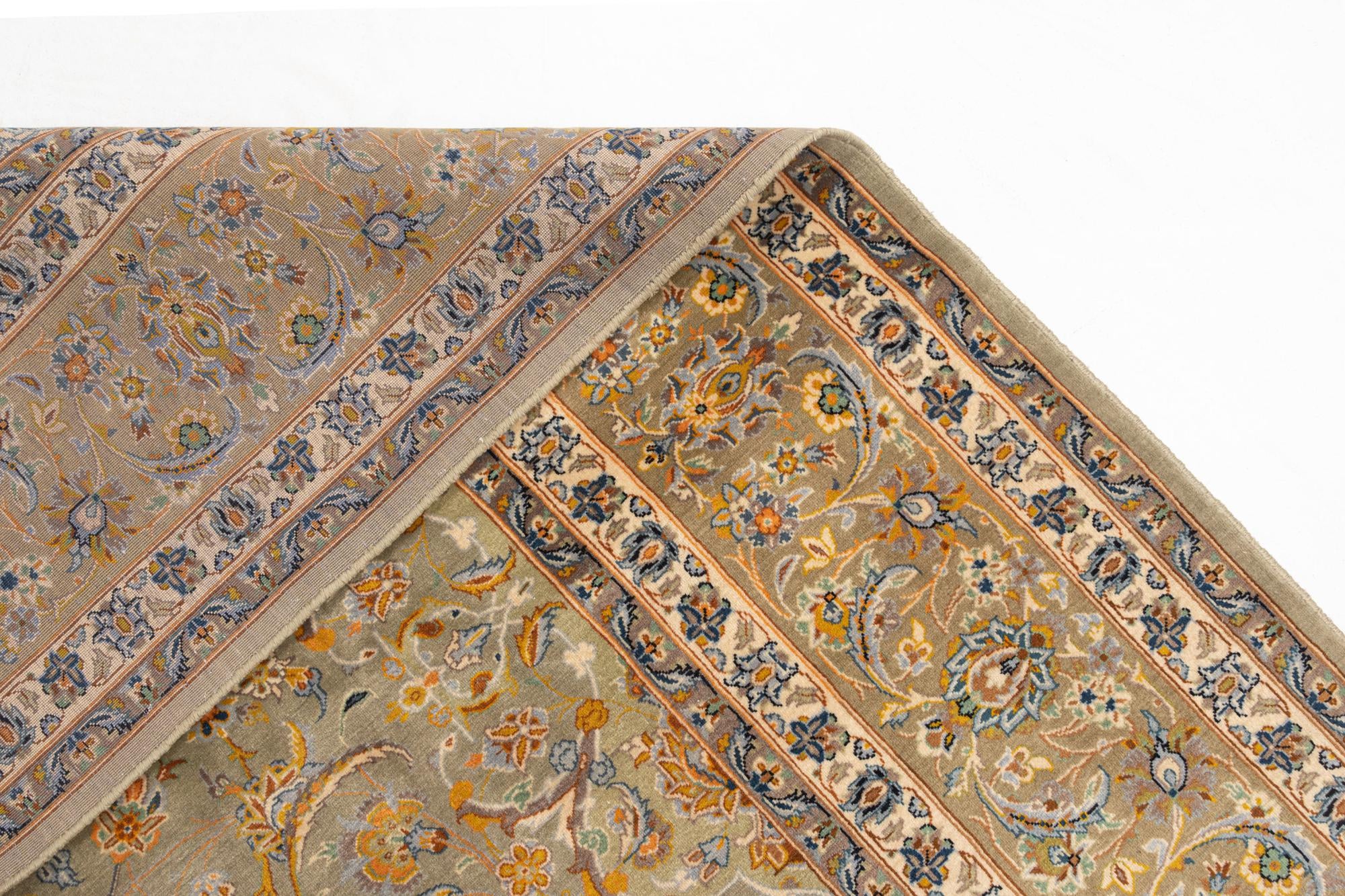 9' 8 x 13' 7 Kashan Wool Rug