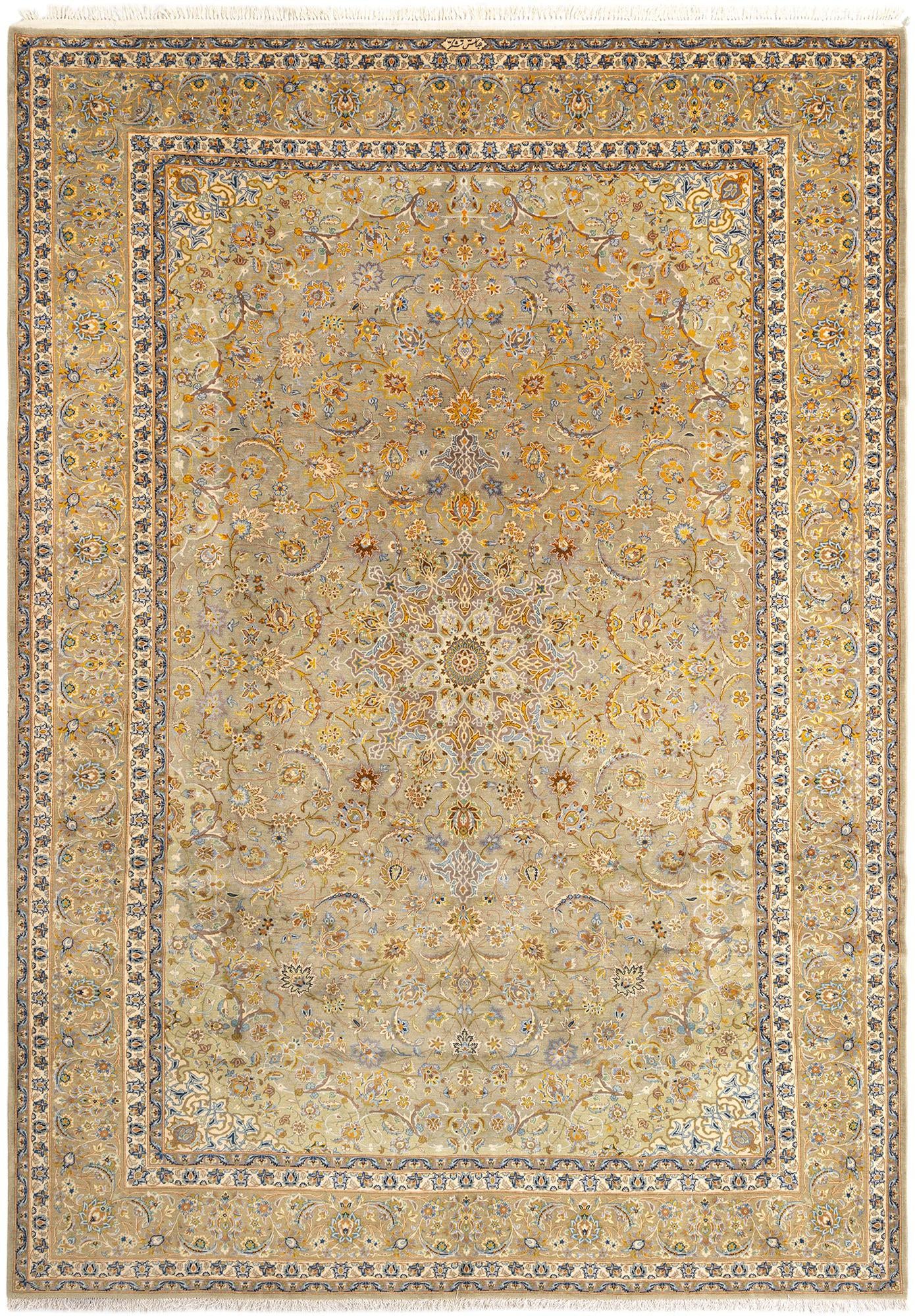 9' 8 x 13' 7 Kashan Wool Rug