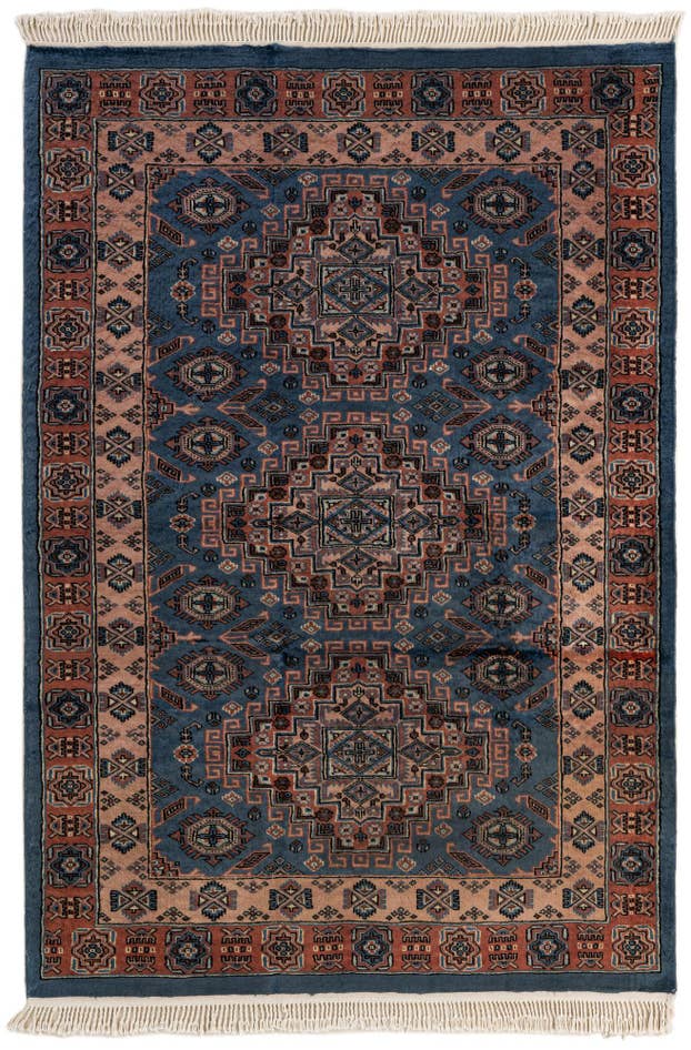 Detail image of 4' 2 x 6' 1 Hand Knotted Kazak Oriental Wool Rug