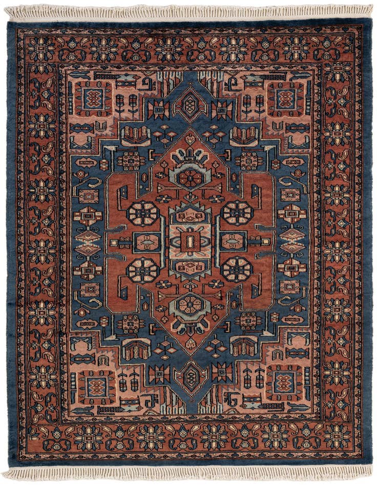 Detail image of 4' 2 x 6' 4 Hand Knotted Kazak Oriental Wool Rug