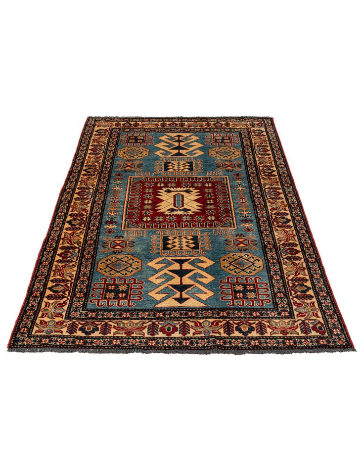 Detail image of 4' 4 x 6' 4 Hand Knotted Kazak Wool Rug