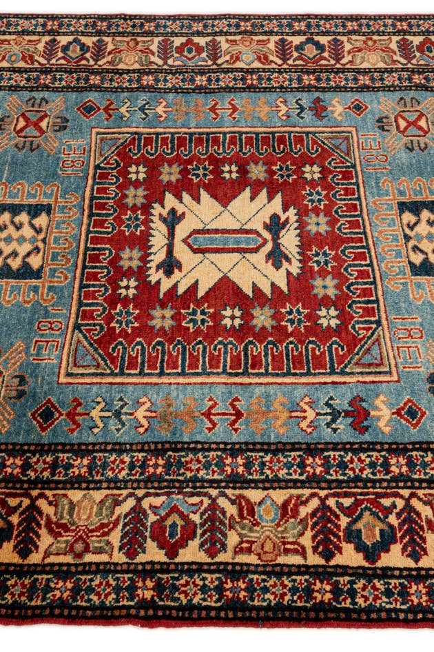 Detail image of 4' 4 x 6' 4 Hand Knotted Kazak Wool Rug