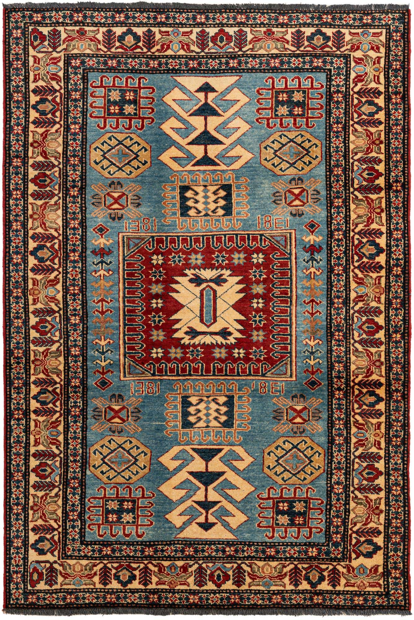 4' 4 x 6' 4 Hand Knotted Kazak Wool Rug