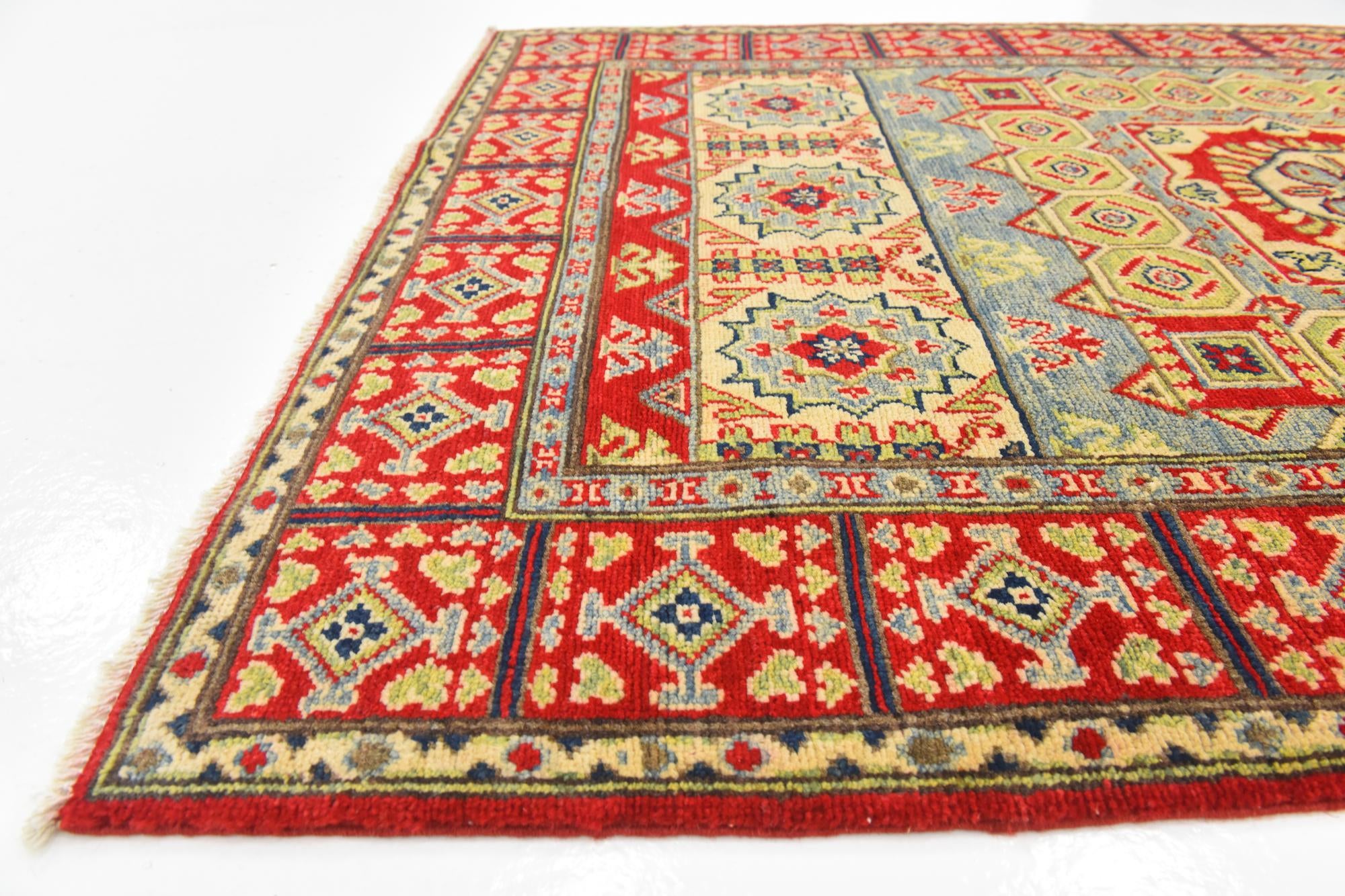 4' x 5' 10 Hand Knotted Kazak Rug