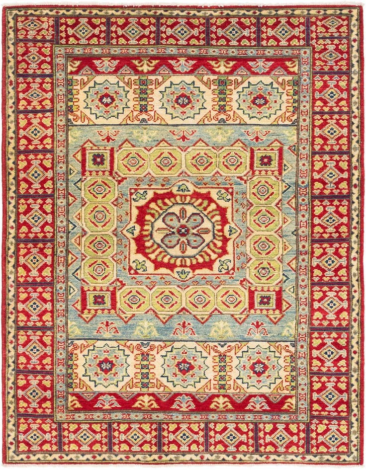 Detail image of 4' x 5' 10 Hand Knotted Kazak Rug