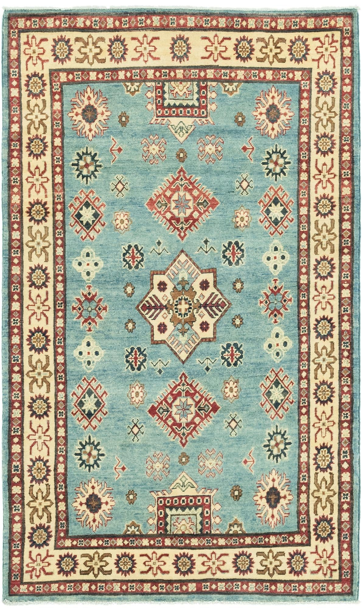 4' x 6' 9 Hand Knotted Kazak Rug