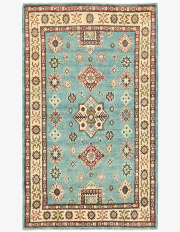 4' x 6' 9 Hand Knotted Kazak Rug