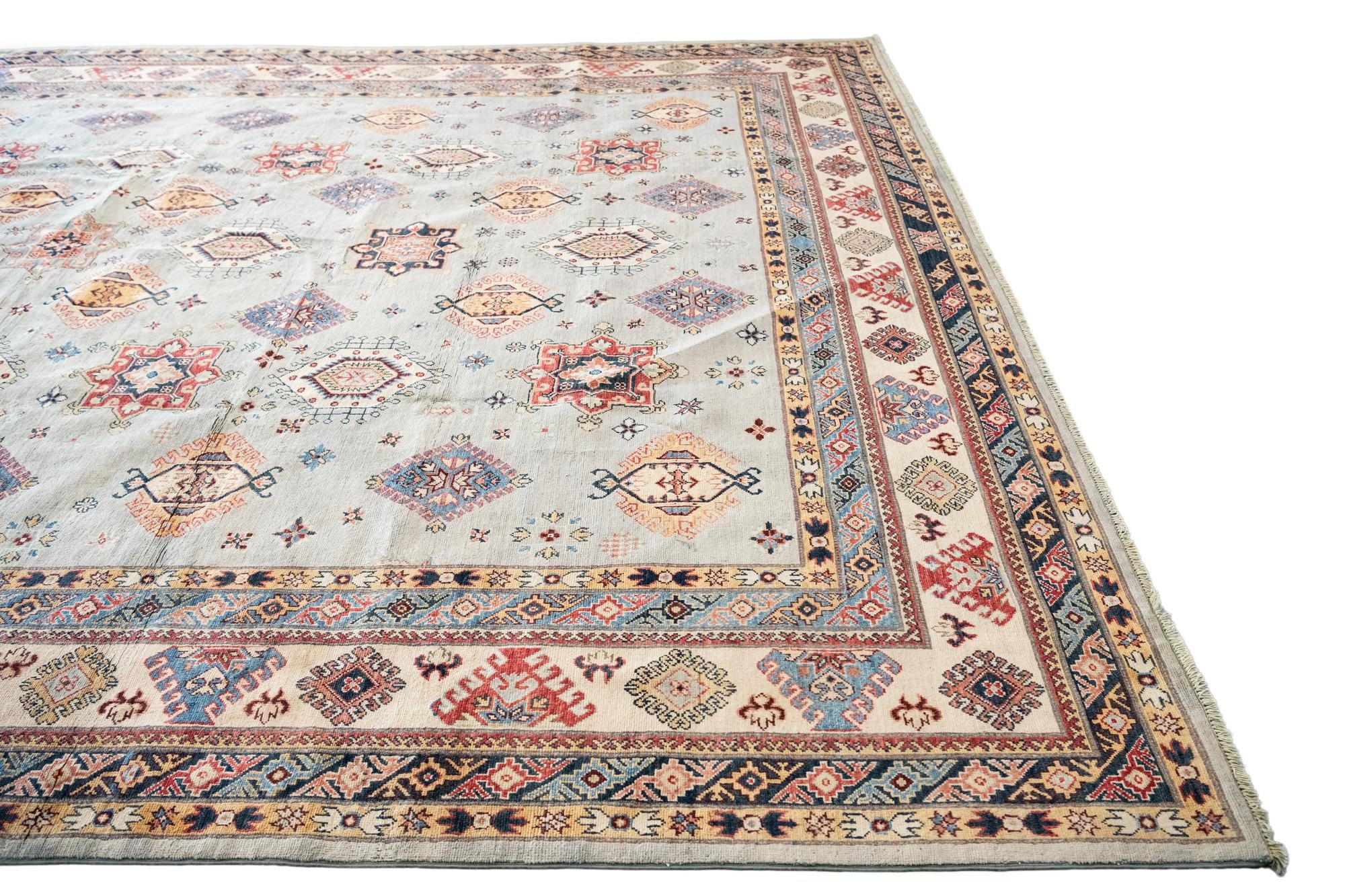 12' x 17' 4 Hand Knotted Kazak Rug