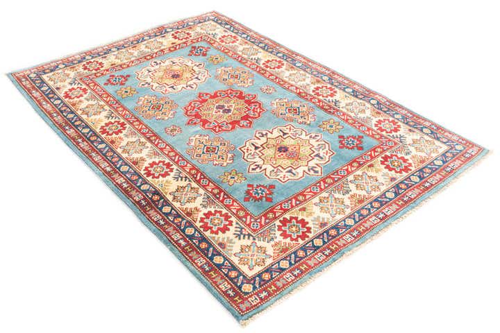 4' 3 x 6' 1 Hand Knotted Kazak Rug