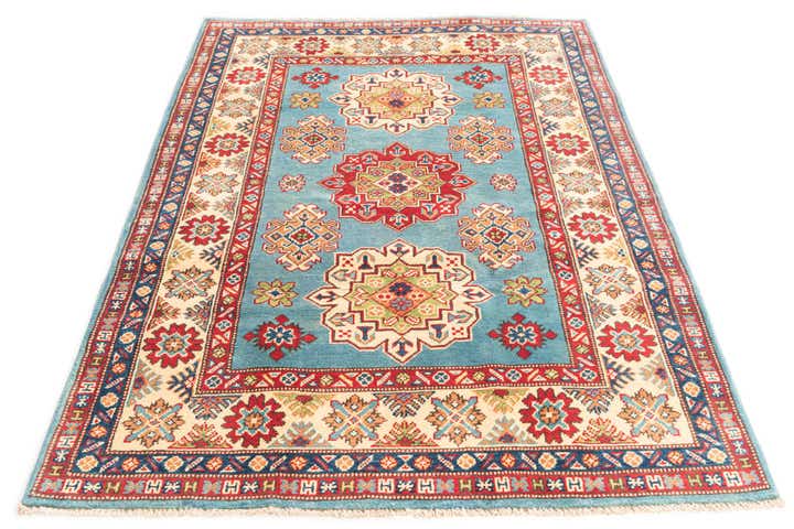 4' 3 x 6' 1 Hand Knotted Kazak Rug
