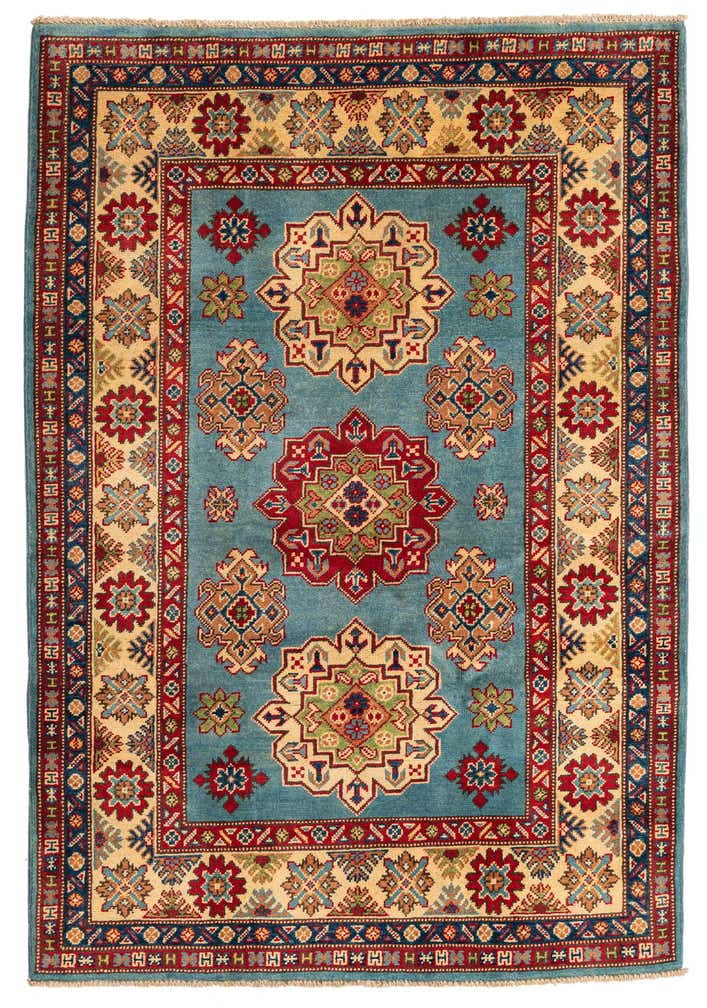 4' 3 x 6' 1 Hand Knotted Kazak Rug