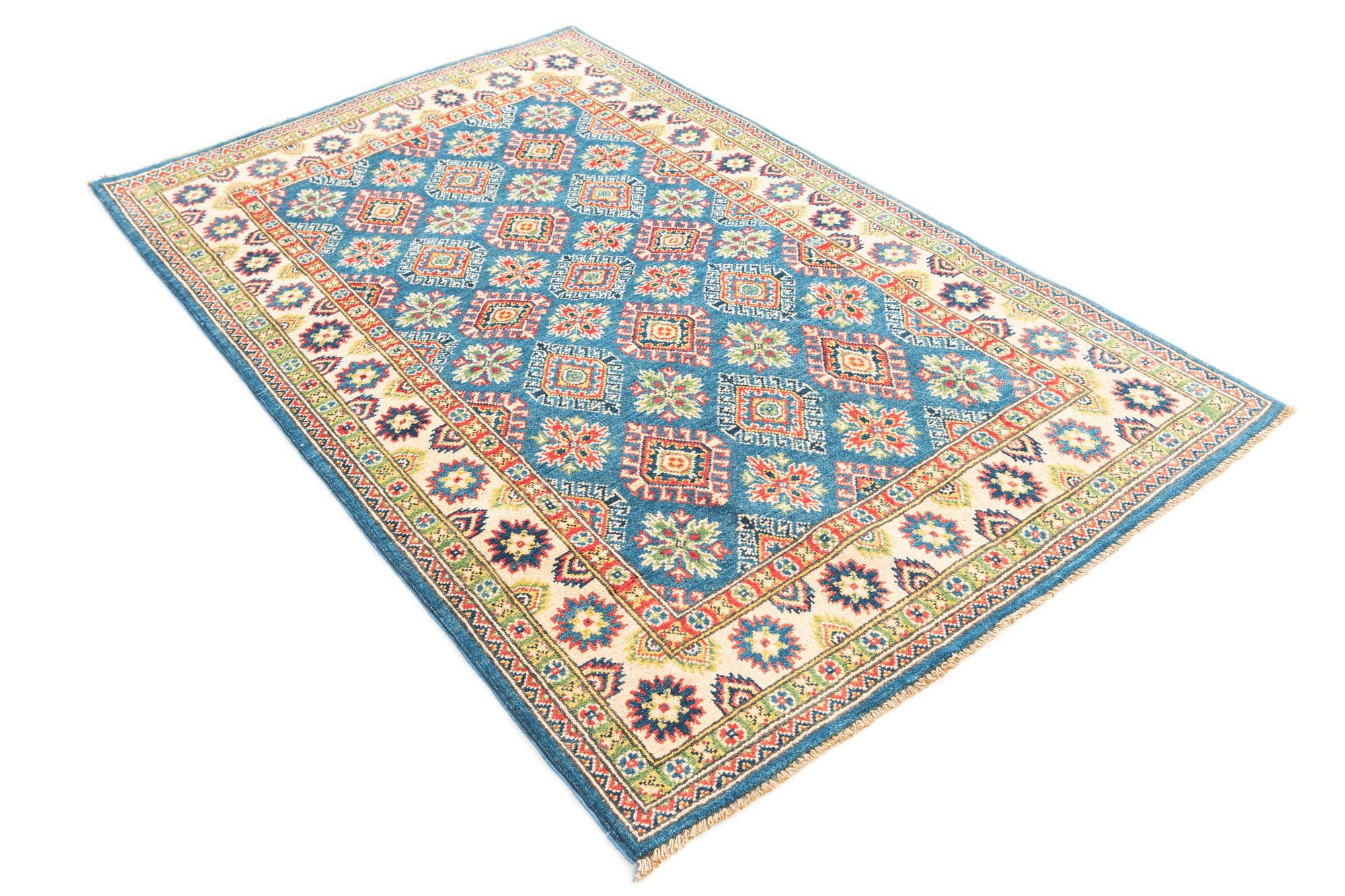 4' x 6' 2 Hand Knotted Kazak Rug
