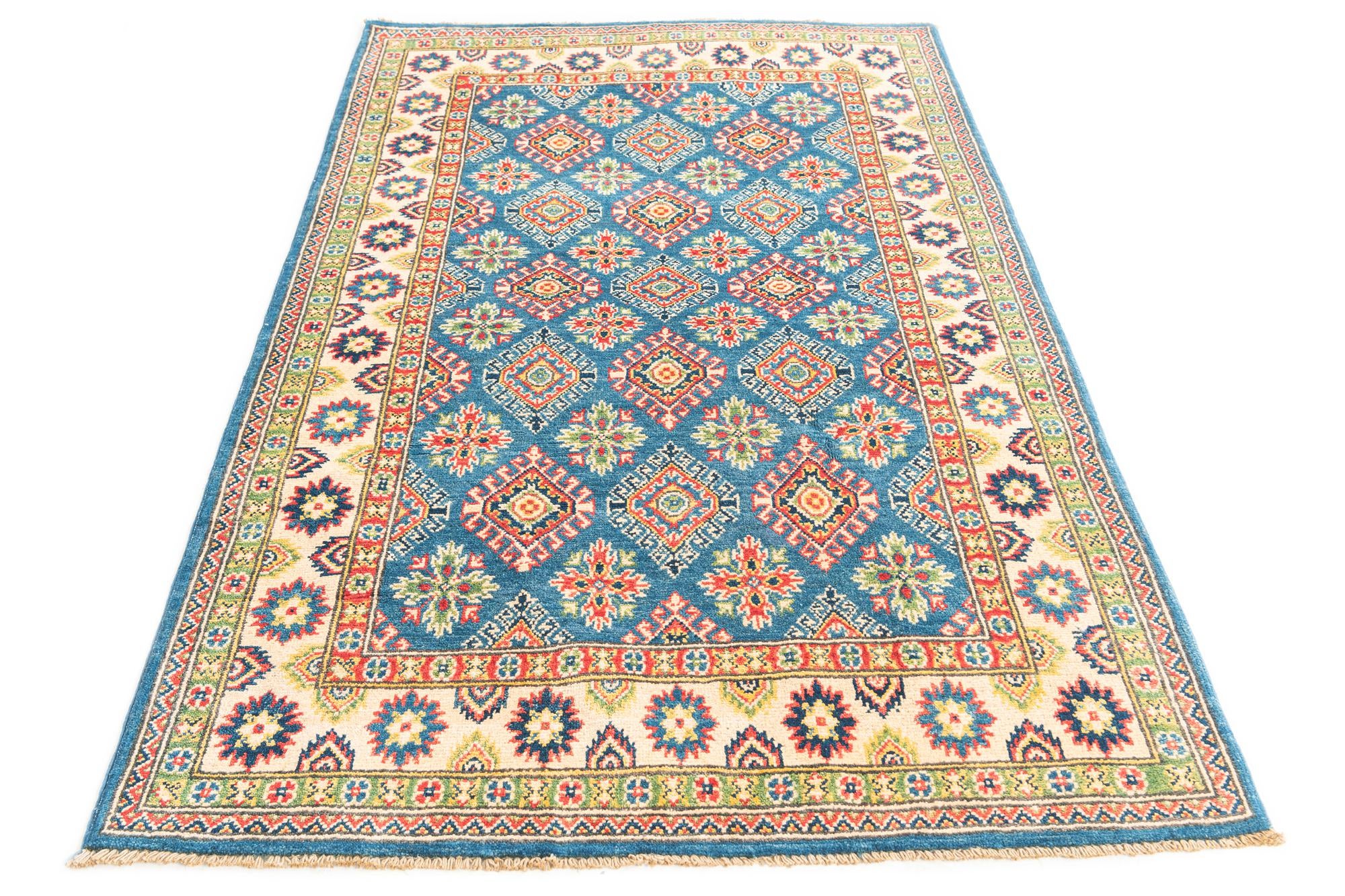 4' x 6' 2 Hand Knotted Kazak Rug