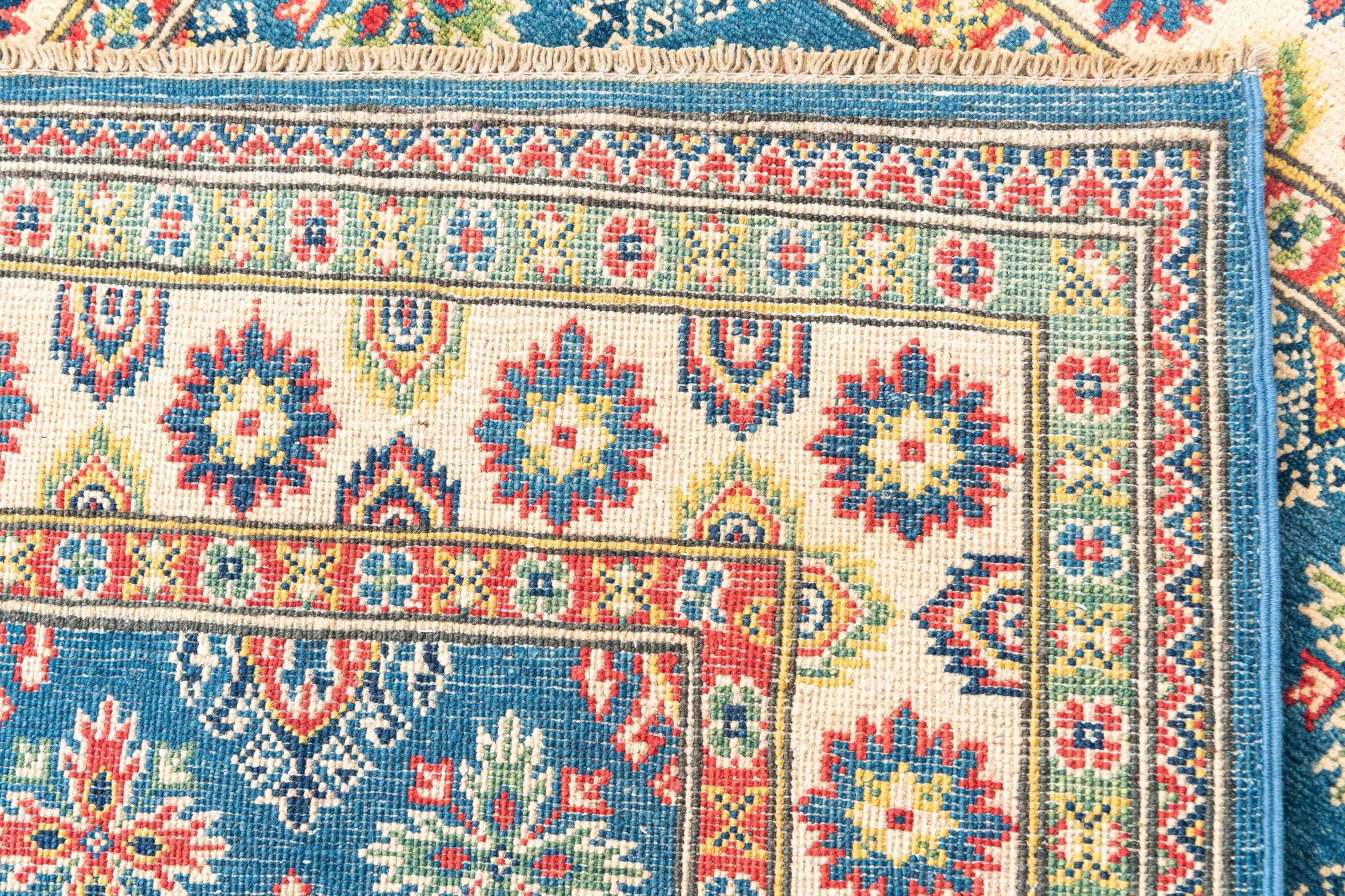 4' x 6' 2 Hand Knotted Kazak Rug