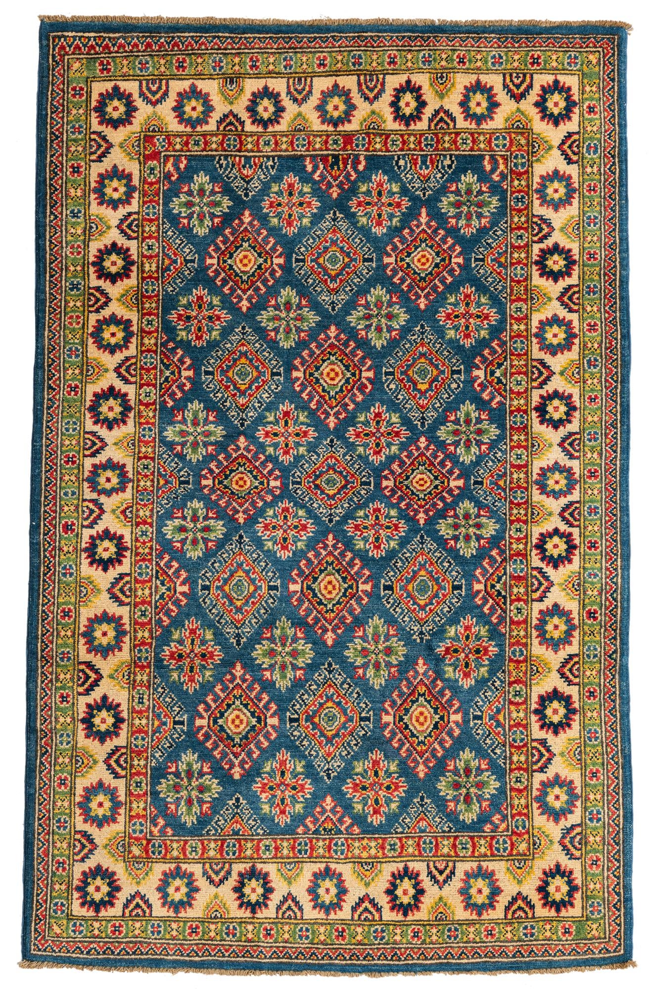 4' x 6' 2 Hand Knotted Kazak Rug