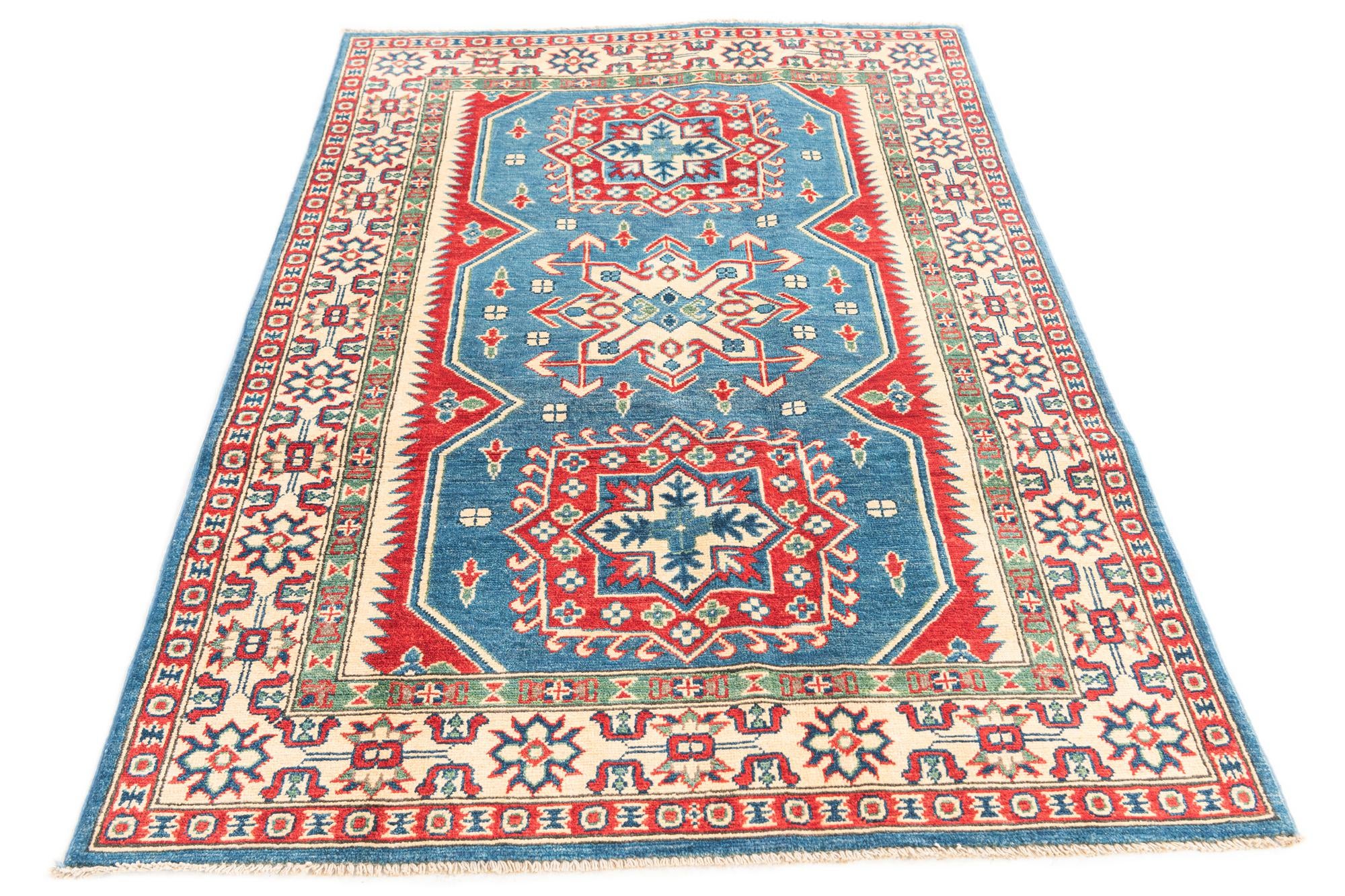 120cm x 185cm anudado a mano Kazak Alfombra