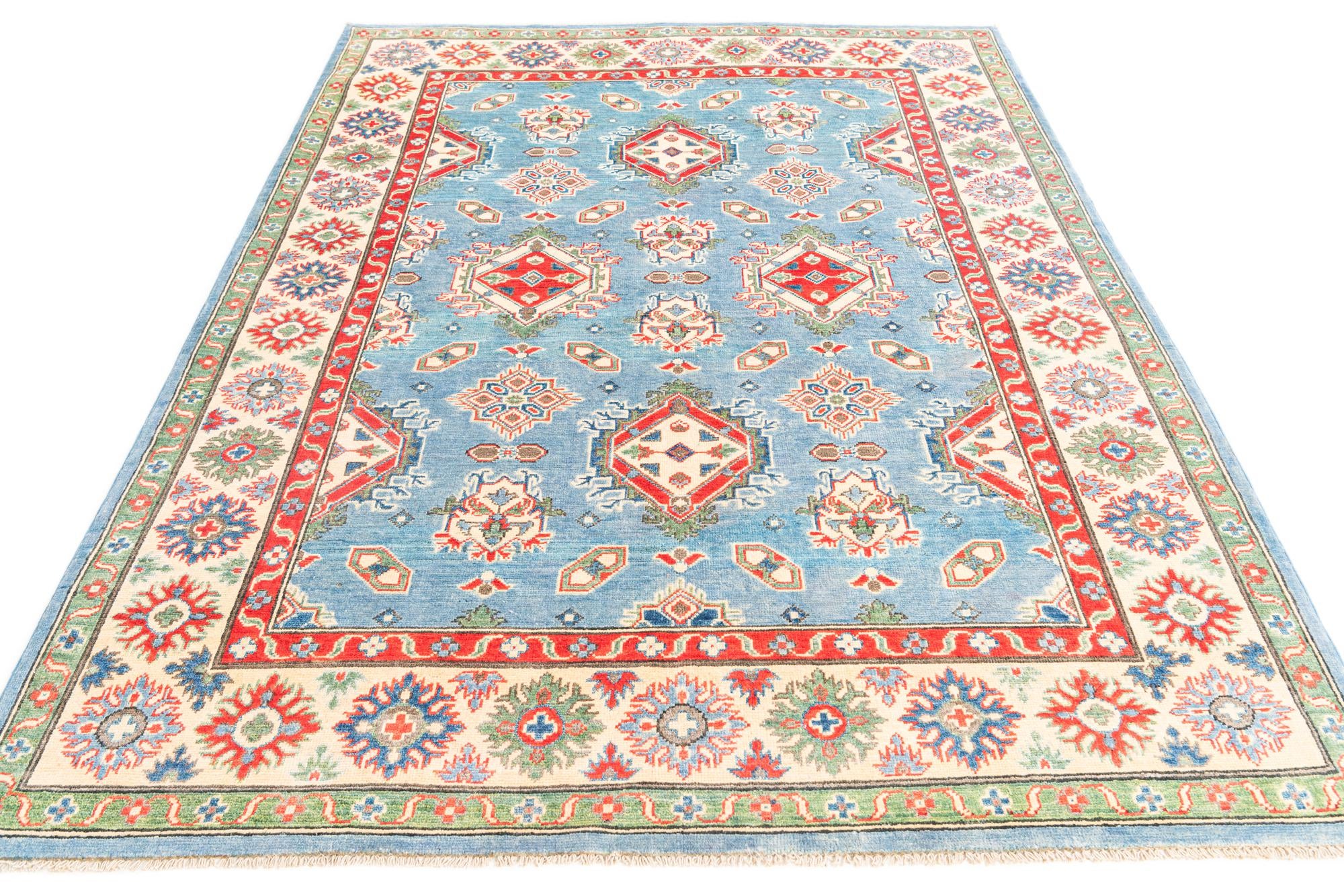 5' 7 x 7' 9 Hand Knotted Kazak Rug