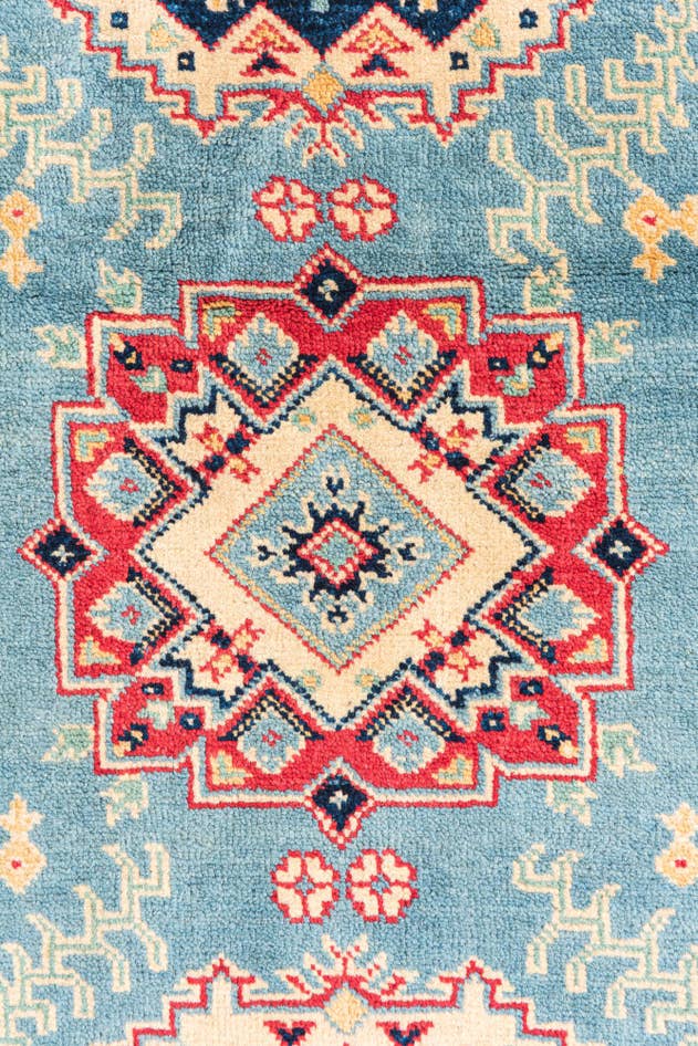 Detail image of 3' 4 x 4' 10 Hand Knotted Kazak Rug