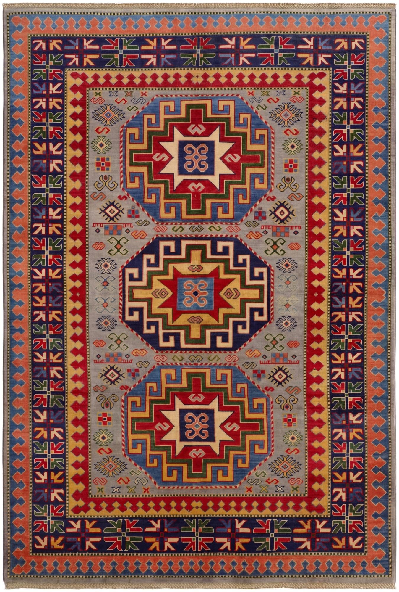 5' 5 x 8' Hand Knotted Kazak Rug
