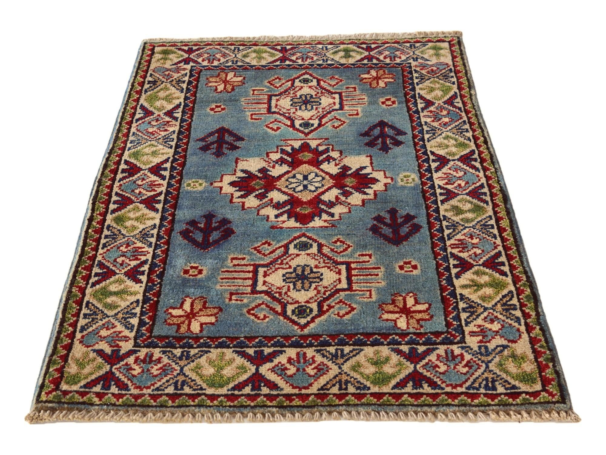 2' x 3' 1 Hand Knotted Kazak Rug