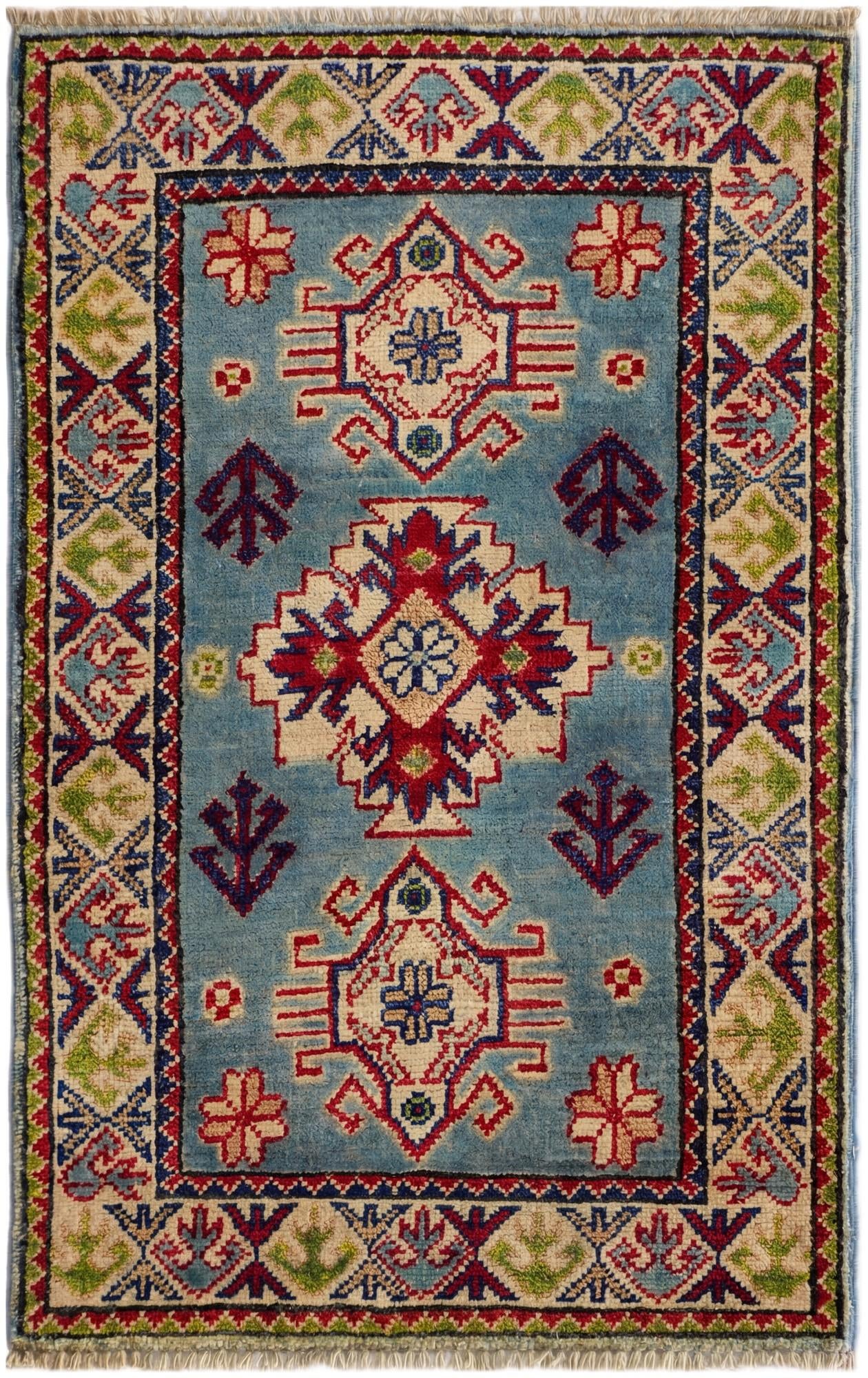 2' x 3' 1 Hand Knotted Kazak Rug