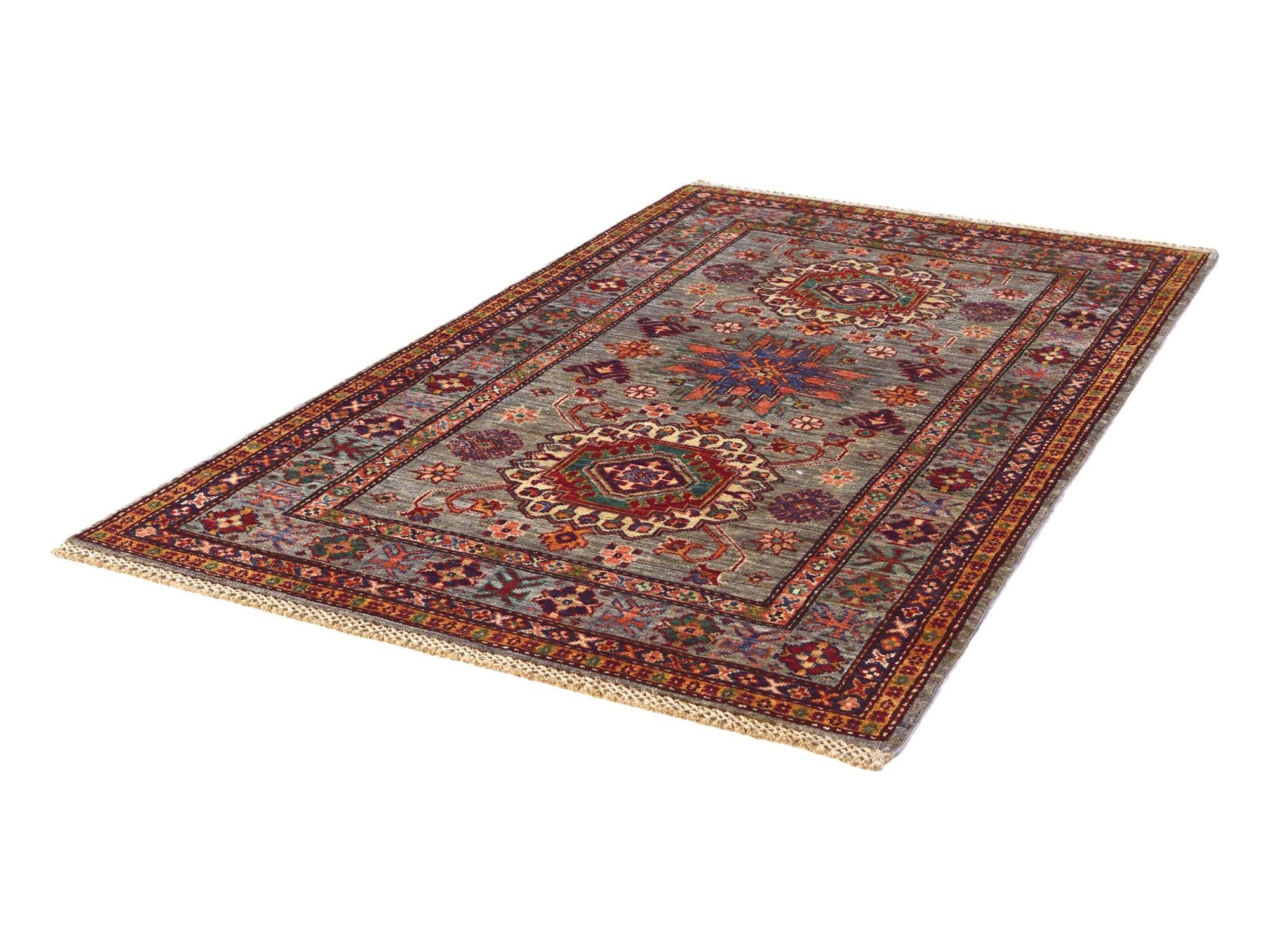 3' 2 x 5' 3 Hand Knotted Kazak Rug