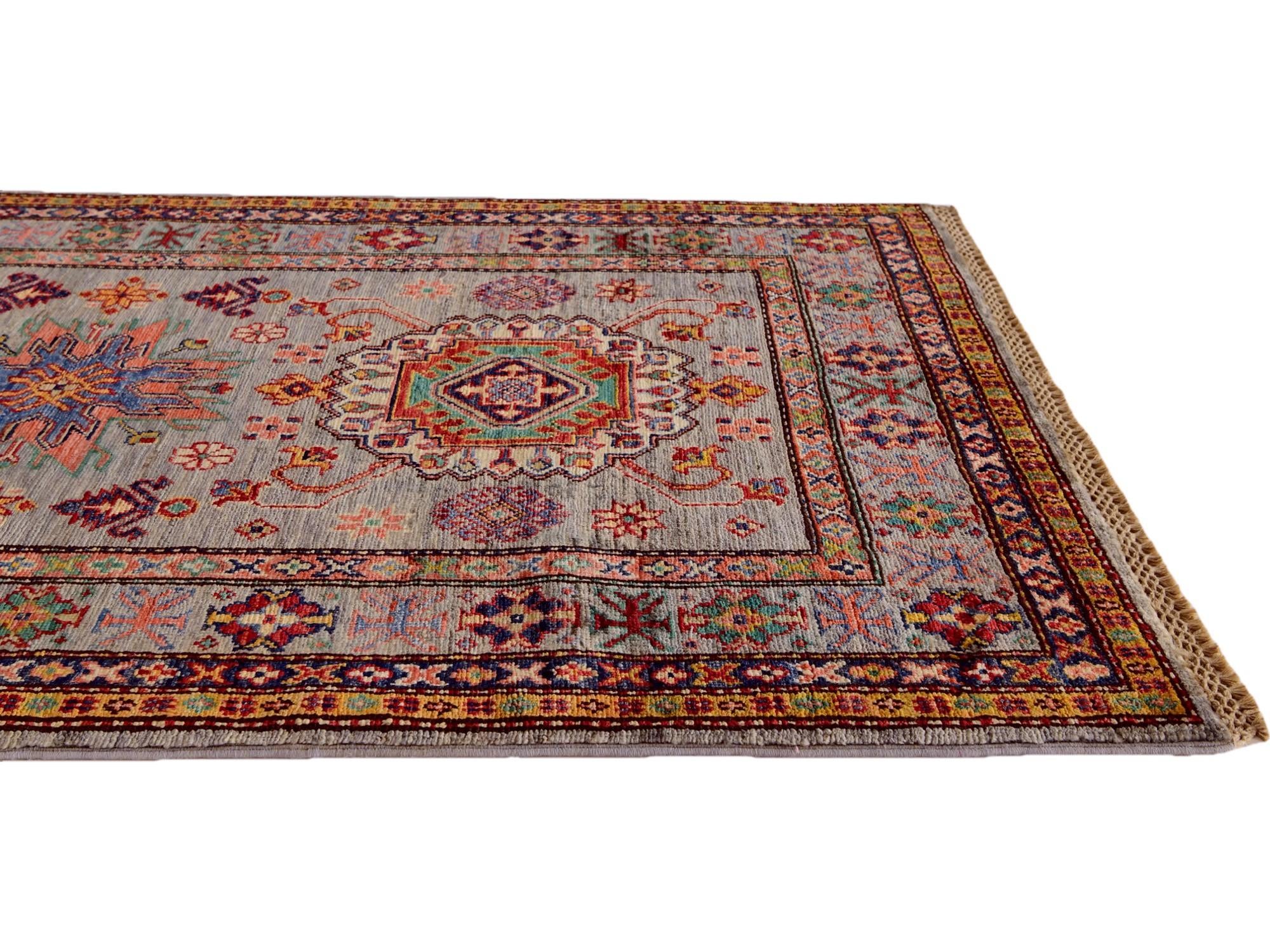 3' 2 x 5' 3 Hand Knotted Kazak Rug