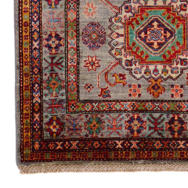 3' 2 x 5' 3 Hand Knotted Kazak Rug