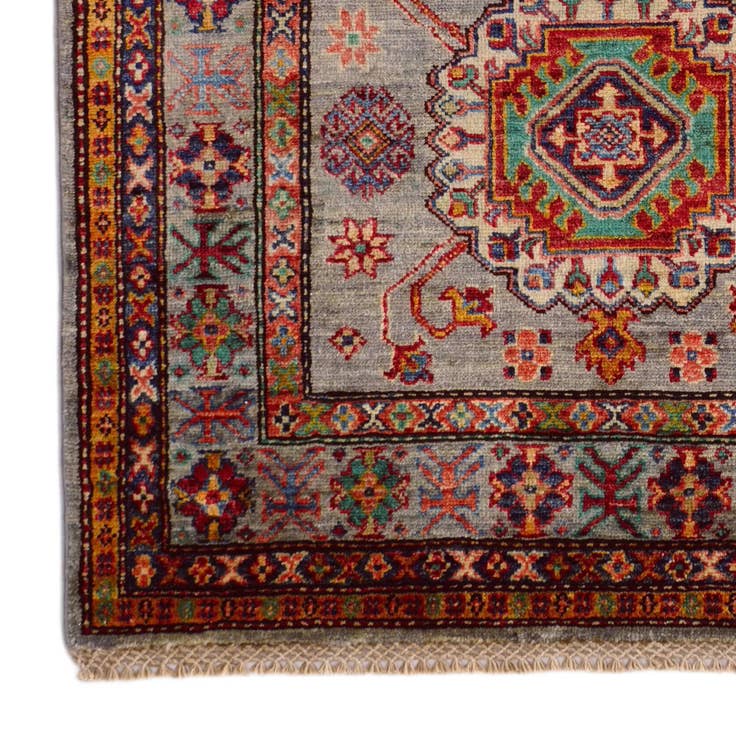 Detail image of 3' 2 x 5' 3 Hand Knotted Kazak Rug