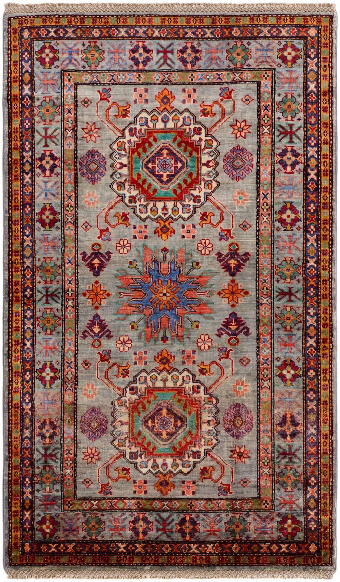 3' 2 x 5' 3 Hand Knotted Kazak Rug