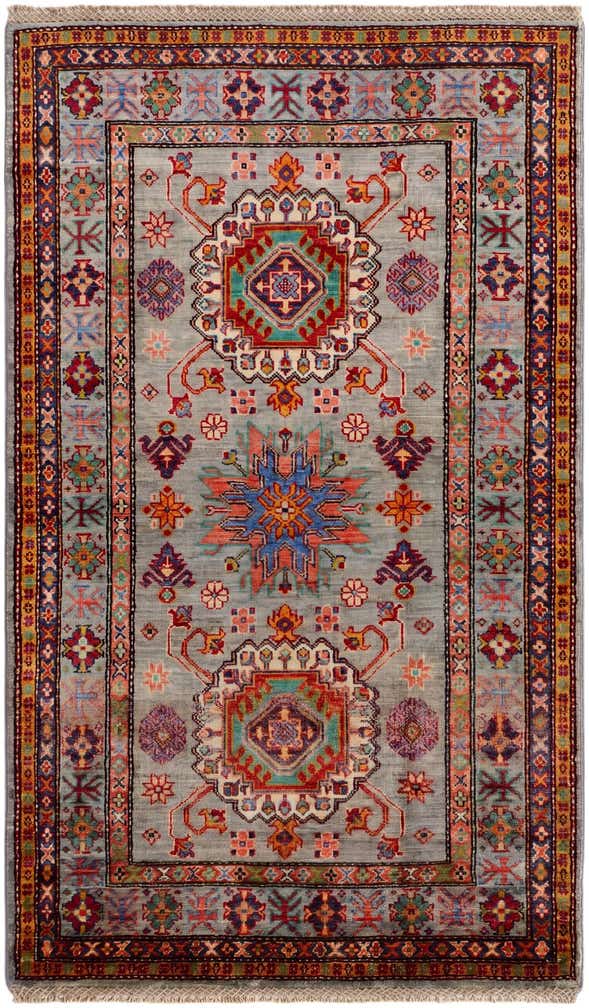 3' 2 x 5' 3 Hand Knotted Kazak Rug